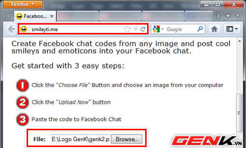 Cách chèn hình khi chat Facebook
