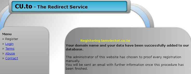 cuto3 Cách đăng ký tên miền dạng domain.cu.to