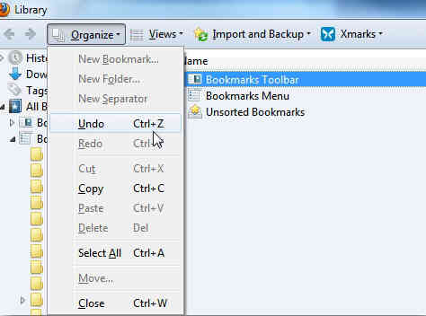 Cách khôi phục Bookmarks trên Firefox