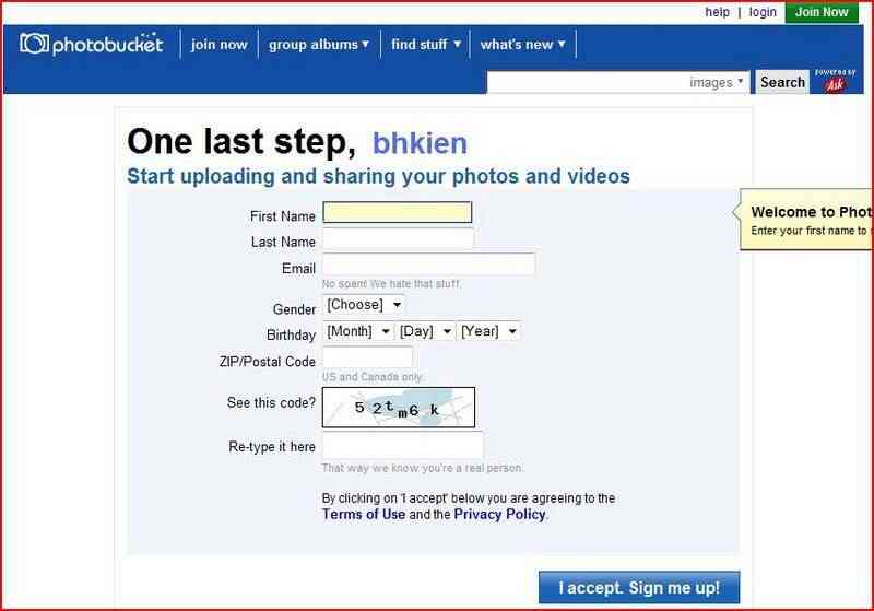 Cách post hình bằng host của photobucket.com