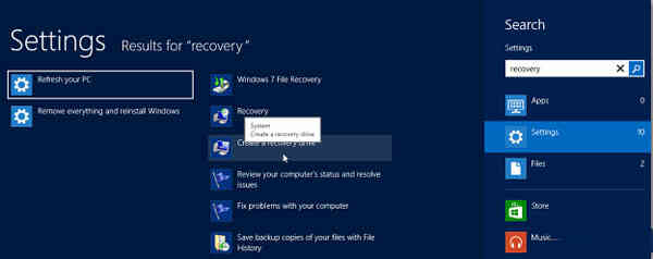 Cách tạo ổ Flash phục hồi trên Windows 8