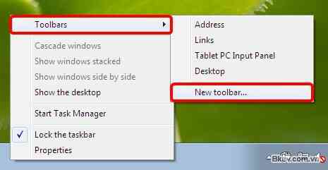 Cách thêm thư mục vào thanh Taskbar