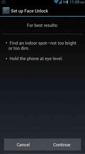 Cách tìm hiểu cấu hình Face Unlock trên Android 4.0