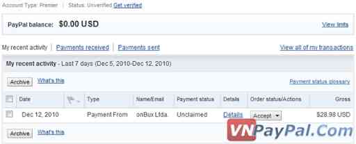 Gửi, Chuyển/Nhận Tiền Trong PayPal và Cách Tính Phí Giao Dịch